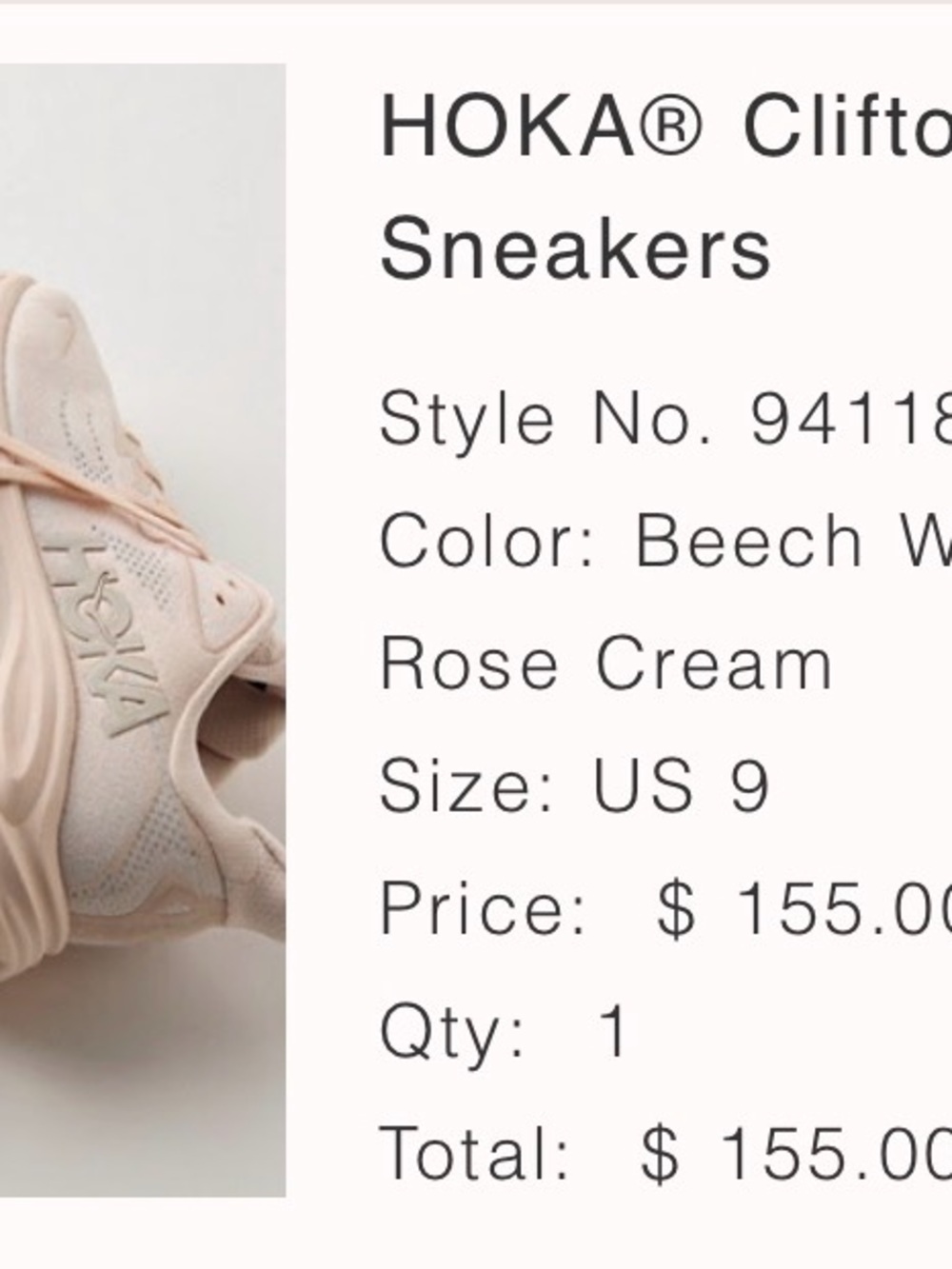 Hoka Women's Pale Peach Athletic Running Shoes from Free People - Picture 8 of 9